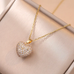 18 k Gold Pavé Heart Pendant Necklace