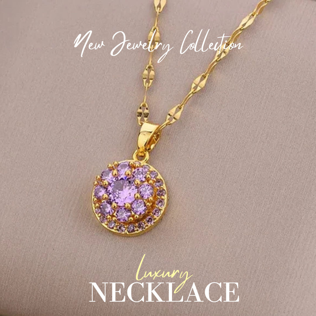 18k Royal Amethyst Bloom Pendant Necklace