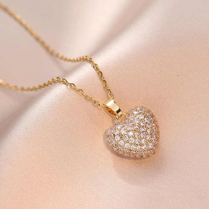 18 k Gold Pavé Heart Pendant Necklace
